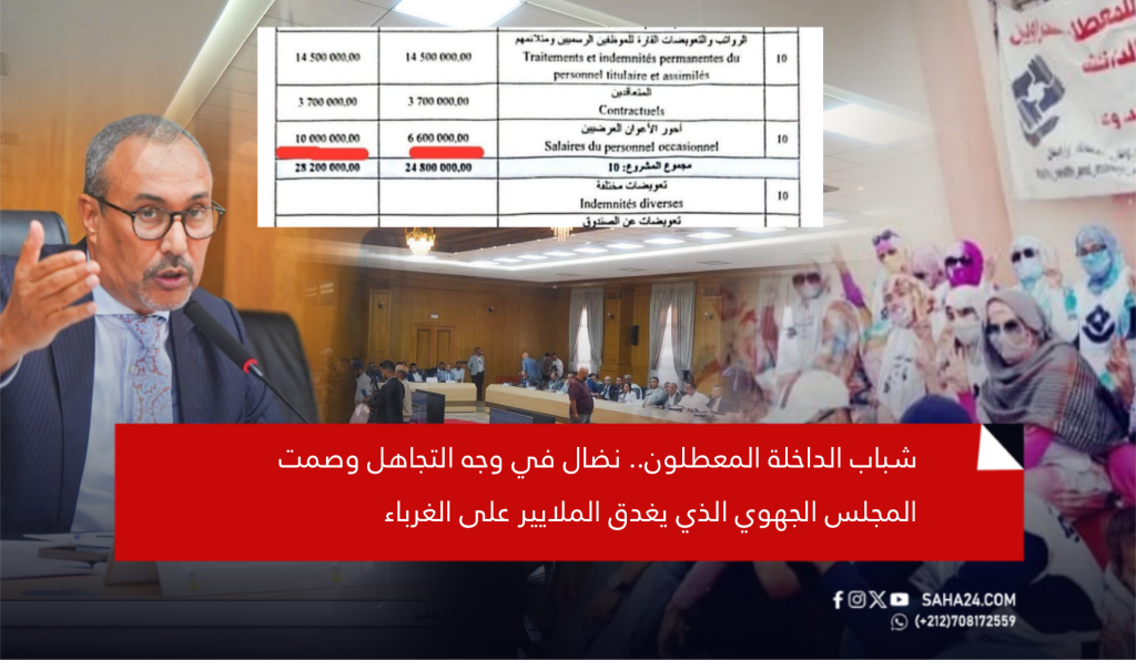 شباب الداخلة المعطلون.. نضال في وجه التجاهل وصمت المجلس الجهوي الذي يغدق الملايير على الغرباء